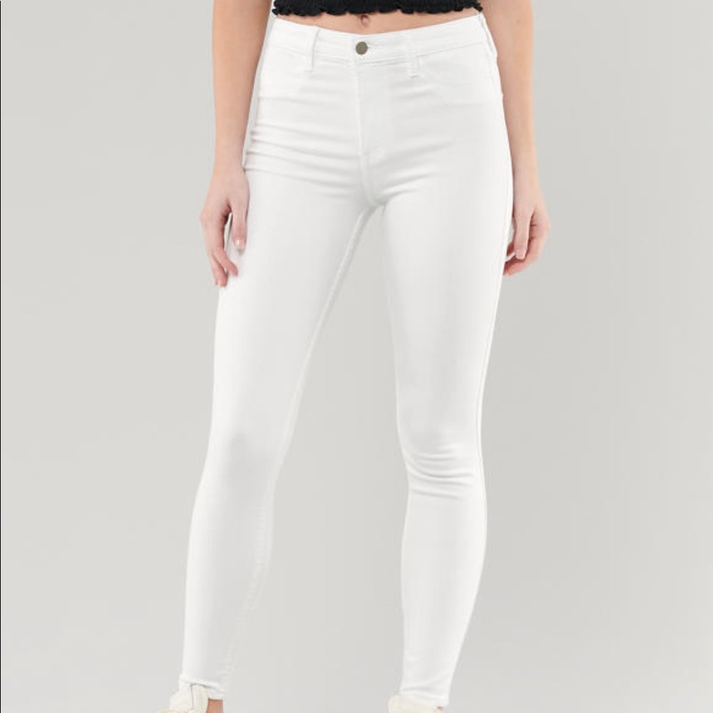Hollister white skinny jeans